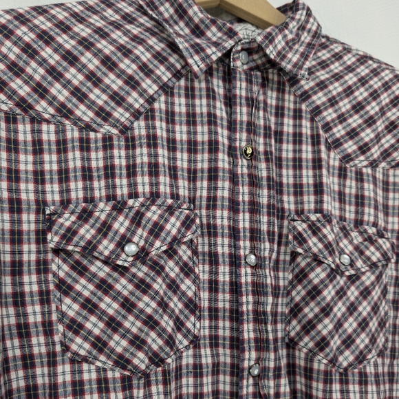 Mambo Australia Red Plaid Western Button Down Shirt - Medium - Picture 6 of 9